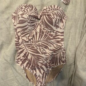 Kona Sol Tropical Print One Piece Swimsuit